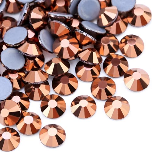 Jollin Hotfix-Kristall-Strasssteine mit flacher Rückseite, Glasdiamanten zum Basteln, Basteln, Dekorationen, Kleidung, Schuhe, 3,2 mm, SS12, Roségold, 2880 Stück von Jollin