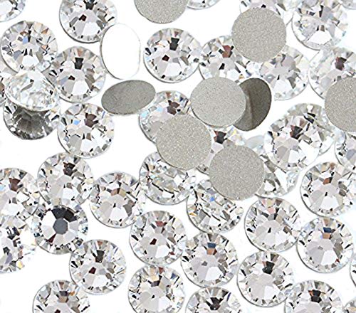 Jollin Kristalle Flacher Rückseite Strasssteine Glas Glitzersteine Nagelkunst Edelsteine Runde Diamant Gems, kristall, SS34 288pcs von Jollin