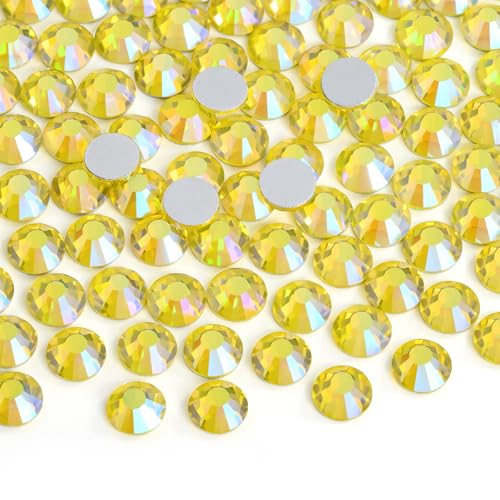 Jollin Strasssteine, Glas, mit flacher Rückseite, zur Befestigung mit Klebstoff, Lemon Ab, ss20 576pcs von Jollin