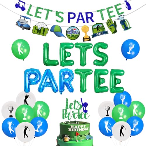 Golf Party Dekorationen, Lets Partee Ballon Banner Folienballon Golf Thema Ballons Kuchen Topper Golf Ballons für Jungen Männer Geburtstag Ruhestand Party Golf Sport Club Dekorationen von Jollyboom