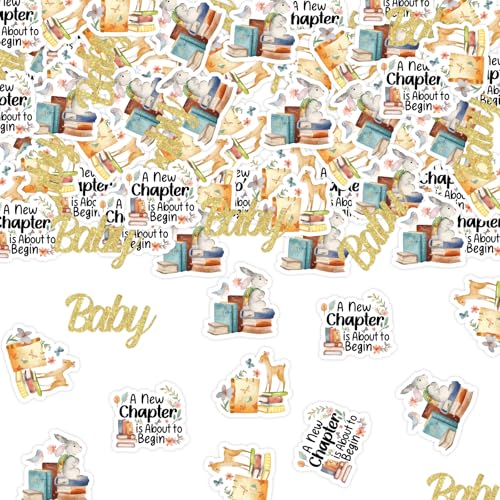 Jollyboom Storybook Babyparty-Dekorationen, 200 Stück, A New Chapter Is About To Begin, Babyparty-Konfetti für Waldtiere, Buch-Thema, Schwangerschaftsfeier, Tischdekorationen Jollyboom Storybook Babyparty-Dekorationen, 200 Stück, A New Chapter Is About To Begin, Babyparty-Konfetti für Waldtiere, Buch-Thema, Schwangerschaftsfeier, Tischdekorationen von Jollyboom