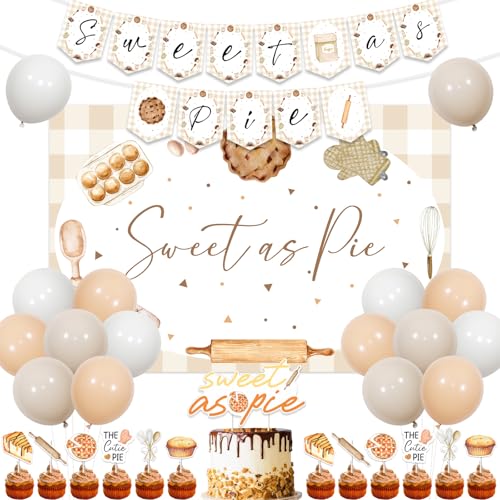 Jollyboom Sweet as Pie Babyparty-Dekorationen, Cutie Pie Babyparty-Thema, Sweet as Pie, Hintergrund, Banner, Kuchen, Cupcake-Topper, Luftballons für Jungen und Mädchen, süße Kuchen, von Jollyboom