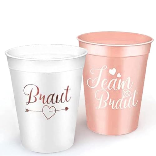 Jolsaawie 16 Stück „Team Bride and Bride to Be Bachelorette Cups“ Bachelorette Cups Dekoration von Jolsaawie