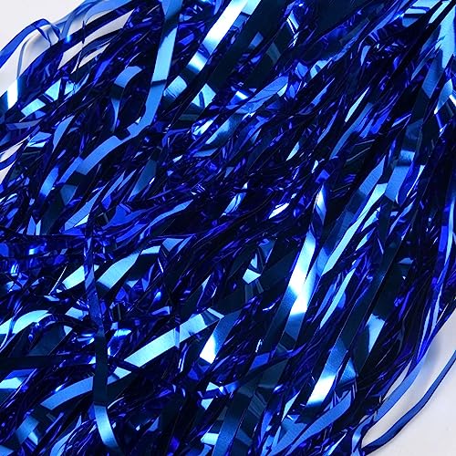 Jolsaawie 24 StüCk Cheerleading Pom Poms Metallfolie Cheer Pom Poms mit Kunststoffgriff für Erwachsene Kinder Cheerleader Blau von Jolsaawie