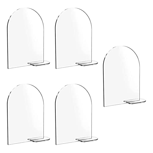 Jomewory 5 Acryl Clear Arch Tischkarte Gewölbte Acrylglasplatten mit Runder Oberseite Acrylschild blanko für Hochzeit Blank Acryl Tischschild für Hochzeitsständer, gewölbte Schilder, Partys von Jomewory