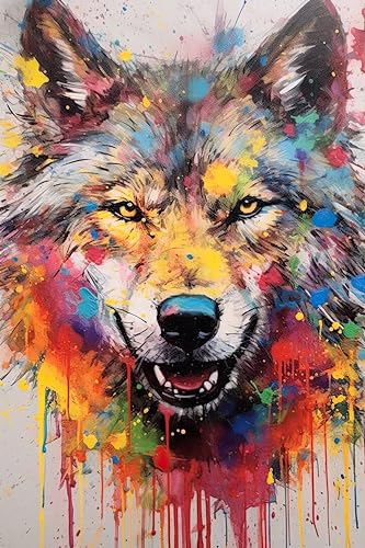 Jomzuci Malen Nach Zahlen Erwachsene, Paint by Numbers Adult Tiere Wolf Kinder Anfänger, DIY Handgemalt Ölgemälde Leinwand Kit für Geschenke und Home Wand Dekor (40 x 60 cm) von Jomzuci