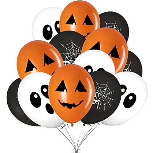 Halloween Deko Set, 35 Halloween Luftballons Dekoration Ballons, Orangen Schwarze Weiss Ballons fur Halloweenparty Kinder -35 Stk- von Jonami