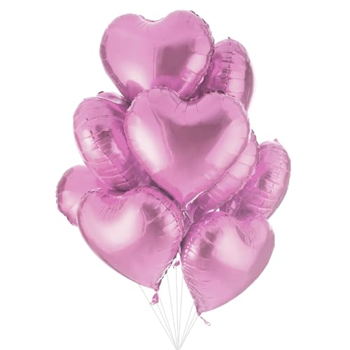 Jonami 25 Herz Folienballons Rosa Helium Luftballon, Romantisch Deko, Dekoration für Romantische Atmosphäre, Heiratsantrag, Valentinstag Deko und Hochzeit von Jonami