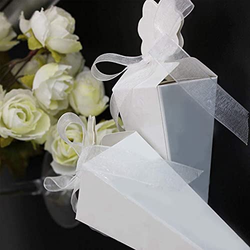 Kegel für Hochzeit Konfetti Reis Dreieckkegel Schachtel Weiß Accessoires Hochzeit Taufe Fest Papier Kegel Konus Deko Weiß (50 STK.) von Jonami