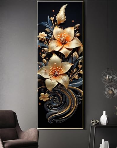 5D Diamond Painting Blumen Diamant Painting Builder Full Drill Diamond Painting Kinder 30x90cm Diamond Art Erwachsene Diamant Kunst Malerei Stickerei Set Kreuzstich Bilder für Wohnzimmer Wanddeko-f251 von Jonceen