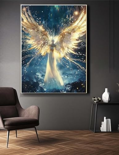 Diamond Painting Engel 30x50 cm Malen Nach Zahlen Erwachsene Diamant Painting Bilder, Full Eckige Steine Diamond Painting Kinder, DIY Diamond Painting Set Crystal Art Stickerei für Wand Dekor S/124 von Jonceen