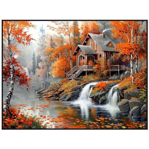 Diamond Painting Herbstlandschaft Diamond Painting Erwachsene,5D Diamant Painting Bilder Full Diamond Painting Kinder,DIY Malen Nach Zahlen Diamant Malerei Stickerei Set für Wand Dekor 50x75 cm S/823 von Jonceen