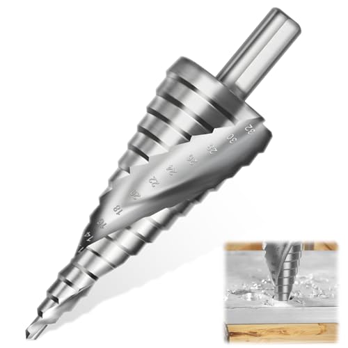 Jonesman Stufenbohrer,Kegelbohrer ø 4-32mm,Stufenbohrer Metall 15 Stufen,SchäLbohrer 10mm Schaft,Kegelbohrer,Lochbohrer Metall FüR Metall,Holz,Kunststoffe,Lang Anhaltende SchäRfe von Jonesman