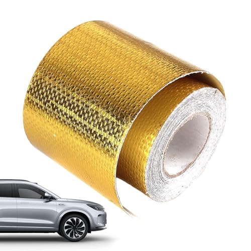 Jongyumo Aluminium Klebeband, Hitzebeständiges Aluminium Folienbandrolle, Reflektierendes Hitzeschild Wasserfestes Klebeband für Reparaturen von Autoteilen zu Hause (Golden 10m*5cm) von Jongyumo