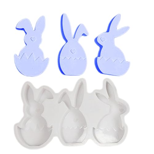 Osterhase Silikonform, 3D Kaninchen Kerze Silikonform, Antihaftbeschichtete Osterhasen Kerzenharzformen Gießform, Niedliche Osterhase Backform Dekoration Handwerk Ostergeschenke von Jongyumo