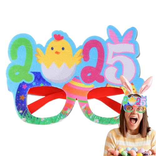 Osterhasen-Kaninchen-Eier-Brille, Filzhasen-Brillengestelle - Lustige Brillen Ostern Fotografie Requisiten - Erwachsene Kaninchen-Ei-Sonnenbrillen-Requisitenrahmen für Geburtstage, Ostern, Partys von Jongyumo