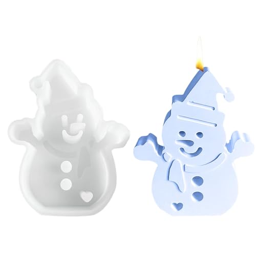 Silikonformen Gießformen Weihnachten, Kerzenformen Zum Gießen, Schneemann Silikonform Weihnachten, Weihnachtsdekoration Zuhause Saisonale Tischdekoration Gussform Für Seife, Fondant von Jongyumo