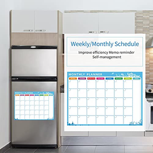 Whiteboard-Planer, Magnetischer Wochenplaner, Magnetisches Whiteboard für Kühlschrank, Magnetischer Wochenplaner für Kühlschrank mit 3 Tafelstiften und 1 Radiergummi für von Jonlaki