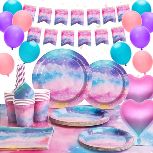 Pastell Regenbogen Partygeschirr Kindergeburtstag Pastell Galaxie Geburtstag Deko Regenbogen Kindergeburtstag Pappteller Tassen Servietten Tischdecke Regenbogen Deko Kindergeburtstag 16 Gäste von Jonvell