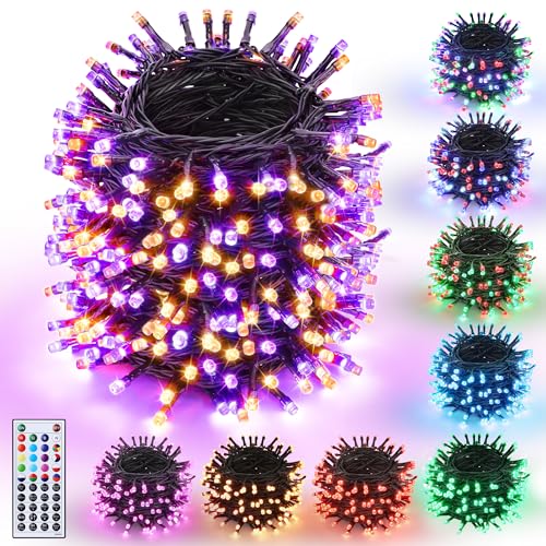 Joomer Halloween Lichterkette Outdoor, 20M 200 LED Weihnachtsbaum Farbwechsel Lichterketten Strom mit Timer & Fernbedienung, RGB Weihnachtsbeleuchtung Außen für Halloween Deko Innen Hochzeits Party von Joomer