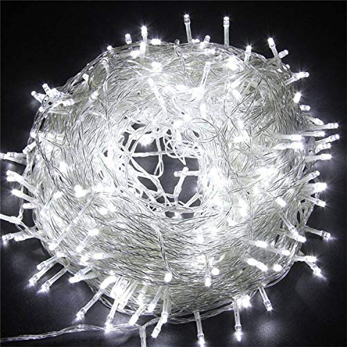 Jopassy 100m 500LEDs Lichterkette Aussen, 8 Modi Lichterkette mit Stecker, Speicherfunktion, Wasserdicht IP44 Lichterkette Innen für Hochzeit Halloween Weihnachten, Kaltweiß von Jopassy