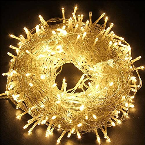 Jopassy 100m 500LEDs Lichterkette Aussen, 8 Modi Lichterkette mit Stecker, Speicherfunktion, Wasserdicht IP44 Lichterkette Innen für Hochzeit Halloween Weihnachten, Warmweiß von Jopassy