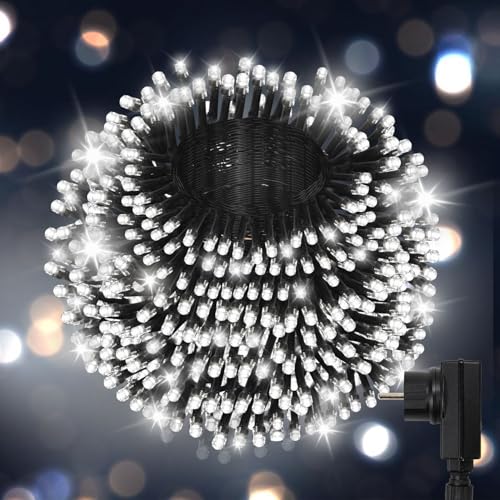 Jopassy Lichterkettenvorhang 30m 300LED Kaltweiß Lichtervorhang Lichterkette Außen Strom Memory IP44 Wasserdicht Weihnachten Inner Zimmer Deko Lichterkette Vorhang von Jopassy