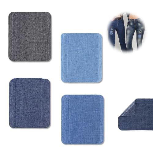 12 Stück Aufnäher zum Aufbügeln, Quadratischem Bügelflicken Jeans Patches aus Baumwolle, Jeans Reparatursatz Set, Jeans Flicken zum Aufbügeln Innen und Außen von Jormftte