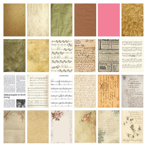 180 Stück Scrapbooking Sticker Papier, Vintage Scrapbook Papier Scrapbooking Sticker, Journaling Papier Supplies für Schreiben Album Zeichnen Reisetagebuch von Jormftte