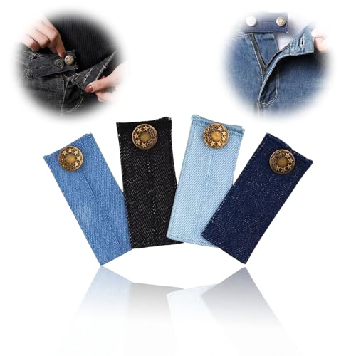 4 Stück Hosenbunderweiterung Knopf, Jeans Taille Erweiterung Knopf, Elastische Knopfverlängerung Für Hosen, Adjustable Bund Expander Jeans Einziehbare Knöpfe für Jeans Röcke Hosen Umstandshose von Jormftte