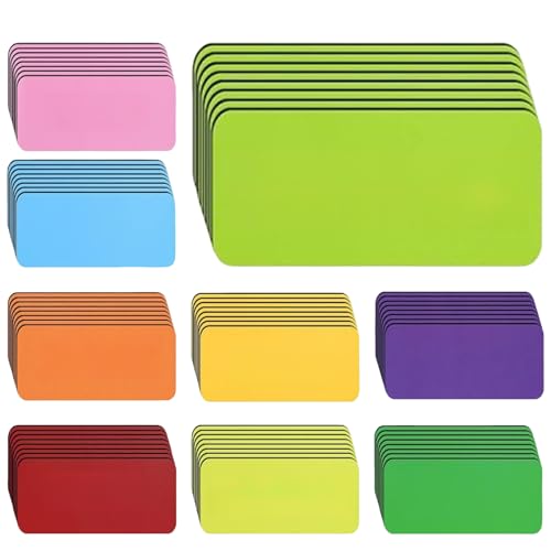 54 Stück Magnetstreifen Beschreibbar, 30x80mm bunt Magnetschilder zum Beschriften, Abwischbare Magnetschilder, Whiteboards Kühlschrank Metallschrank (9 Farben) von Jormftte