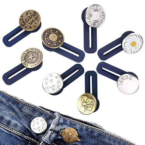 8 Stück Hosenbunderweiterung Knopf, Taille Extender Elastischen Knopf, verstellbare Jeansknöpfe, Metall Hosenknopf Verlängerung Buttons für DIY Reparatur von Jeans, Hose von Jormftte