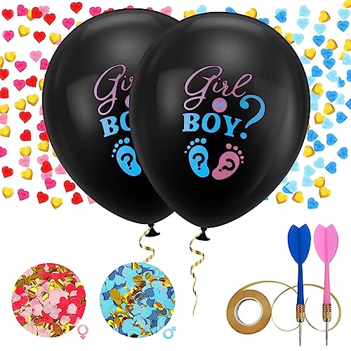 91 CM Gender Reveal Ballon, 2 Stück Luftballon Boy or Girl, Geschlecht Verkünden Ballons, Geschlecht Offenbaren Party Dekoration, Konfetti Füllung Rosa Blau Offenbaren Ballon Dekoration für Baby Party von Jormftte