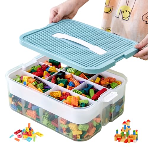 Jortmrd Aufbewahrungsbox für LeGo BausTeine Aufbewahrung mit Deckel Stapelbar Aufbewahrungsboxen fur LeGo BausTeine Organizer Kunststoff Sortierbox Spielzeug Transparent für Kinder Spielzeugkiste von Jortmrd