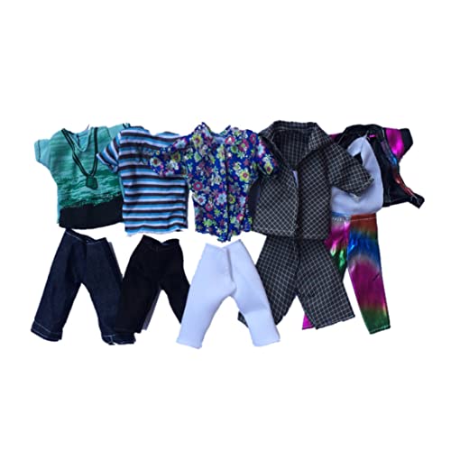 Boy Doll Kleidung Doll Spielzeug Outfit Doll Boy Kleidung zufällige Stil 5 Sets Sommer -Sport -Shirts Shorts für 32 cm Puppen -Zufällige Stil 5Set von Jorzer