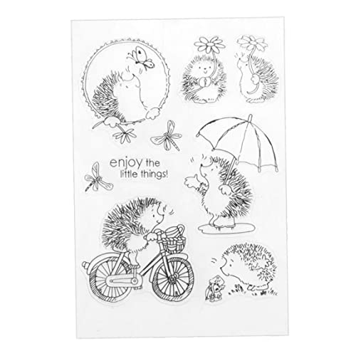 Clear Stamp Silicon Hedgehog transparenter Silikonstempel 1PC Transparent DIY Scrapbook Stampe Seal Craft Hedgehog Siegel für die Kartenherstellung von Jorzer