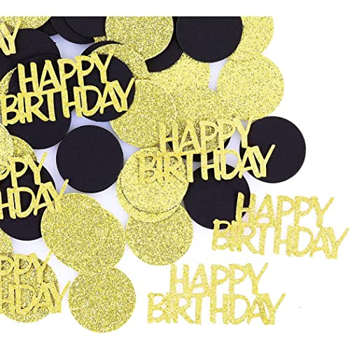 Party Confetti Confetti Tisch Glitzer Schwarz und Gold Konfetti Streuung Punkte Konfetti -Papier für Geburtstagsfeier Tisch Konfetti -Dekorationen (100 PCs) von Jorzer