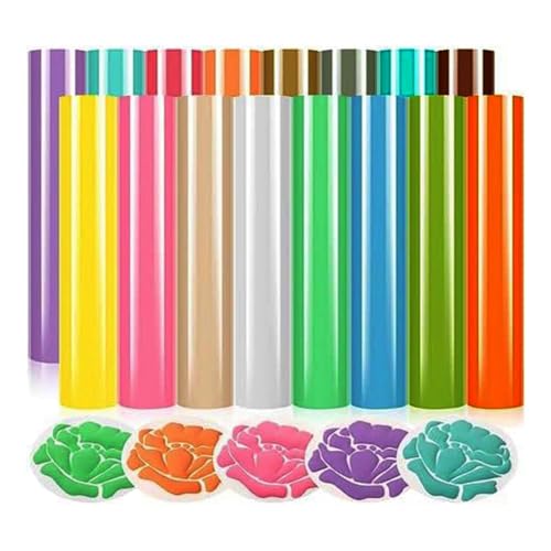 Joselin Puff-Vinyl-Wärmeübertragung – 16 Farben, 3D-Puff-HTV-Wärmeübertragungs-Vinyl, 76,2 X 63,5 Cm, Pastellfarbenes, Bauschiges Vinyl-T-Shirt zum Aufbügeln, Einfach zu Verwenden von Joselin