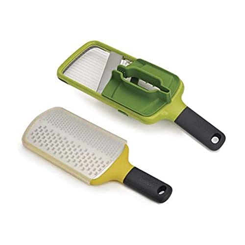 Joseph Joseph Go-to Gadgets 2-teiliges Lebensmittel- und Gemüsezubereitungsset, Reibe und Mandoline, grün/gelb von Joseph Joseph