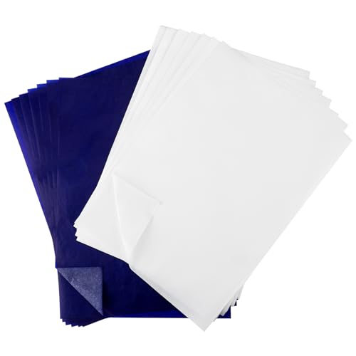Jostift 100 Blatt Durchschlagpapier Kohlepapier Pauspapier A4,Weiß Transferpapier Schwarz Carbon Papier Tracing Paper für Musterübertragung auf Holz Stoff Leinwand von Jostift