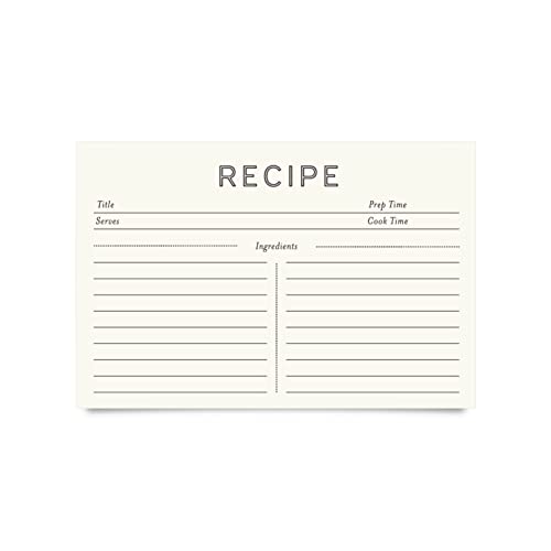 Rezeptkarten (10,2 x 15,2 cm) – Minimal (50 Stück) von Jot & Mark