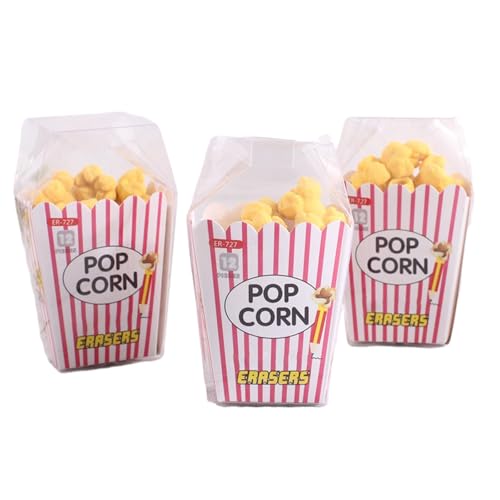 2 x niedliche Cartoon-Popcorn-Radiergummi-Box, kreatives Radiergummi-Set von Joucien