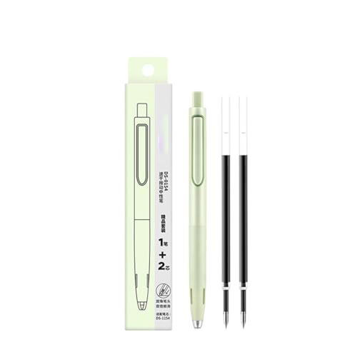 Joucien 0,5 mm Time Capsule Push-Up-neutraler Stift, stummes Design, Dual-Kugelschreiber, neutraler Kugelschreiber, 6 grüne Fässer von Joucien