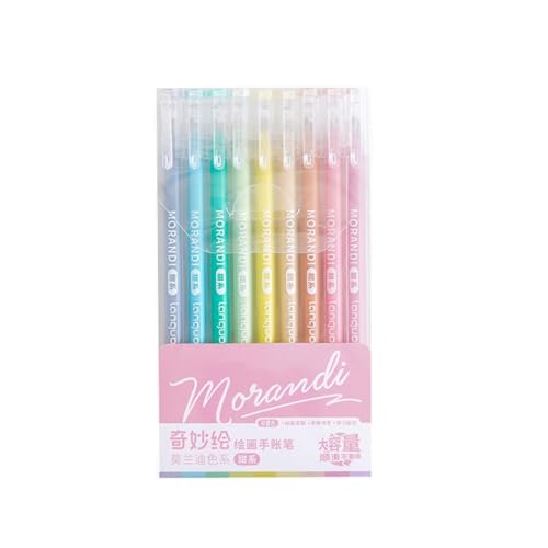Joucien Farbneutraler Marker für Studenten, 0,5 mm, voller Schaft, neutraler Stift, Sweet 9 Farben von Joucien