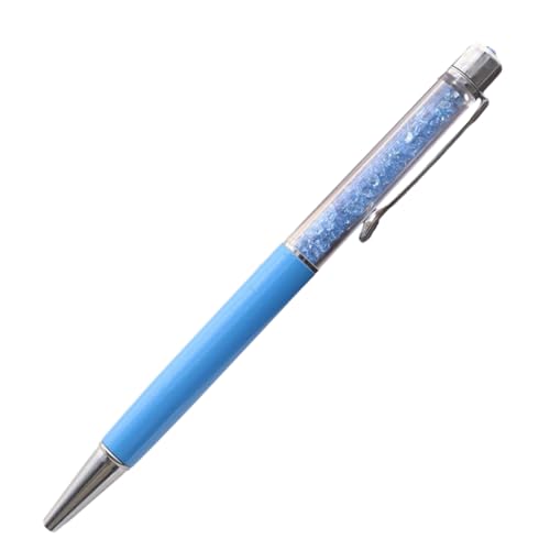 Joucien Kreativer Zylinder mit Diamant-Kugelschreiber, schwarz, schnell trocknend, hellblauer Stift, Kugeltyp, 1,0 mm, 3 Stück von Joucien