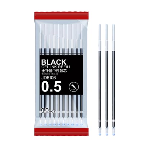 Joucien Kugelschreiber, 0,5 mm, einfache Farbe, austauschbar, ST-Spitze, schwarze Spritzenspitze, 10 Stück von Joucien
