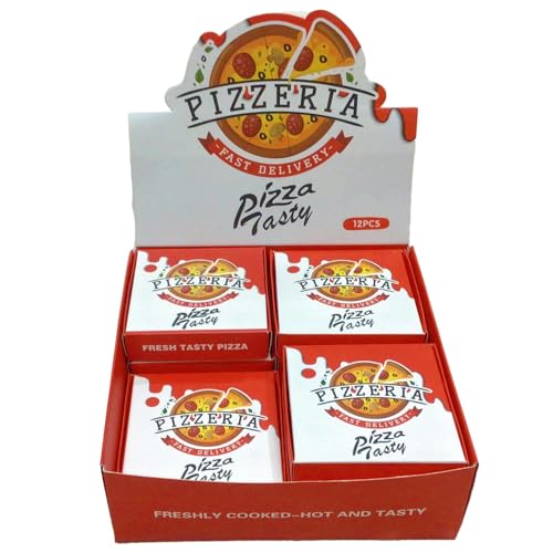 Kreativer und personalisierter Radiergummi in Pizza-Form, Lernbedarf, Bürobedarf, 12 Stück/Box, mehrfarbig von Joucien