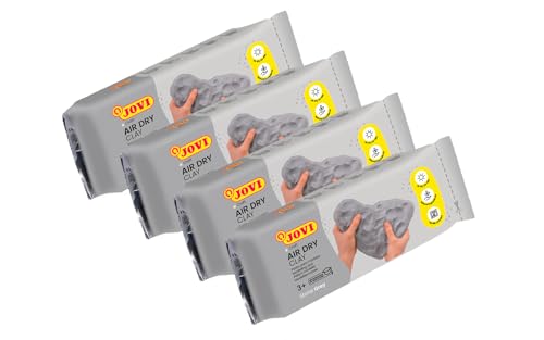 Jovi Air Dry Modelliermasse, gebrauchsfertig, lufttrocknend, auf Basis von Feuchtton, 1 kg in grau, 4er Pack Jovi Air Dry Modelliermasse, gebrauchsfertig, lufttrocknend, auf Basis von Feuchtton, 1 kg in grau, 4er Pack von Jovi