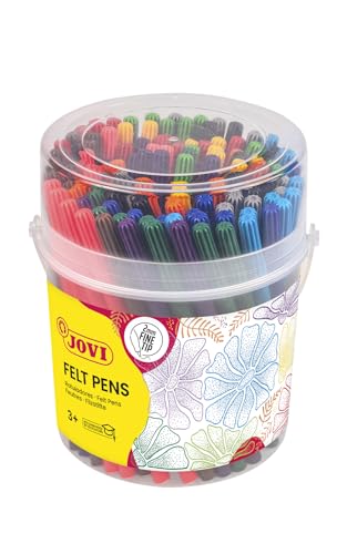 Jovi FELT PEN Filzstift, feine Spitze, Dose mit 120 Filzstiften (10 x 12 Farben), 2 mm Spitze (1999) von Jovi