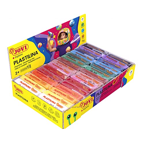 Jovi Plastilin, leicht formbare Modelliermasse für Kinder ab 2 Jahren, 30 Stangen, 15 x 2 Farben, je 50g von Jovi